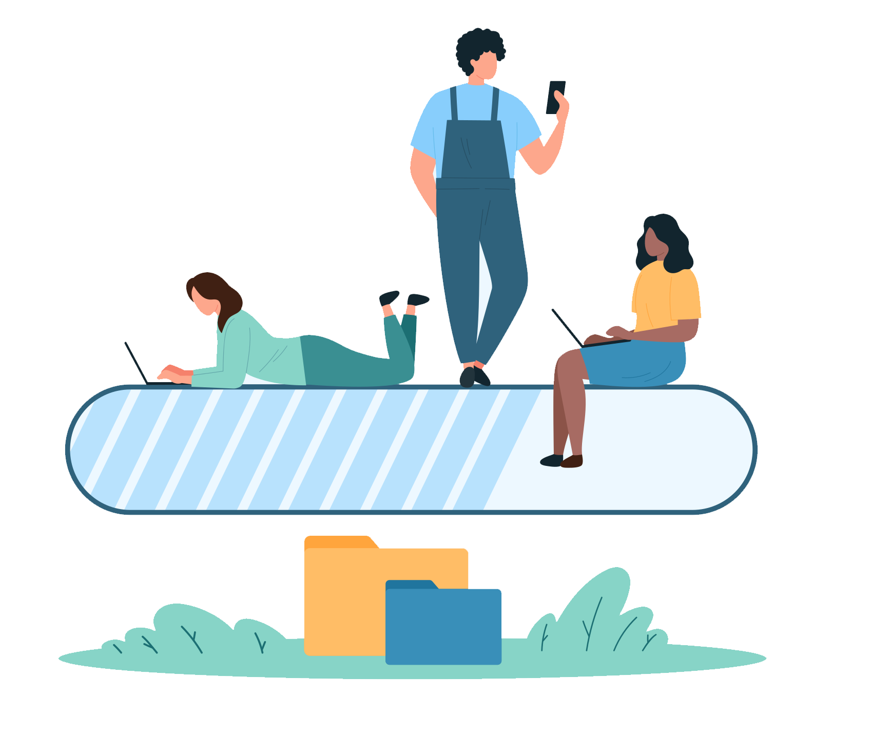 Illustration Ladebalken mit Personen; Copyright Panthermedia
